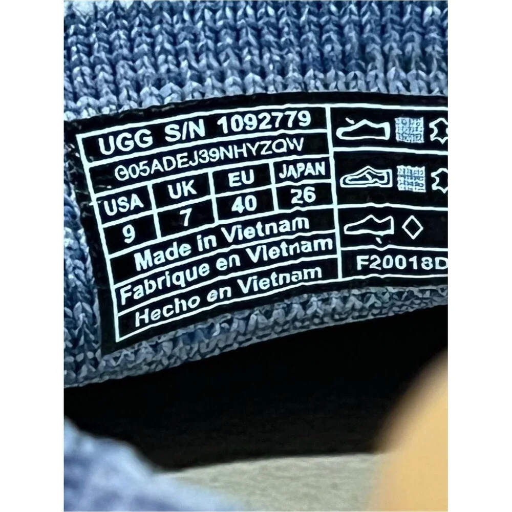 UGG Sammy Navy Heather Knit Slip On Sneakers Size 9